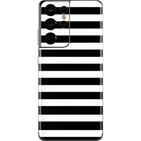 White and Black Stripes Galaxy S21 Ultra 5G Skin
